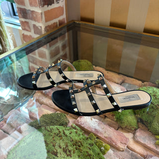 VALENTINO Rockstud Flat Slide Sandals 36