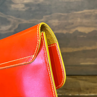 FENDI Red Leather Vintage Clutch