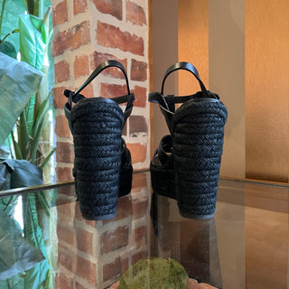 SAINT LAURENT Black Tribute Espadrilles SZ 40 (US 10)