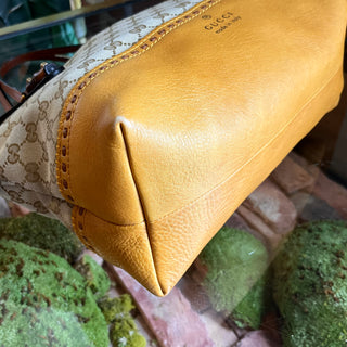 GUCCI Crafty Yellow GG Canvas Tote Bag