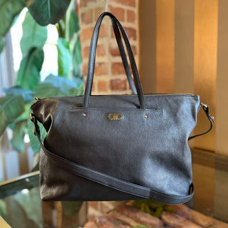 SALVATORE FERRAGAMO Mika Gray Leather Tote Bag