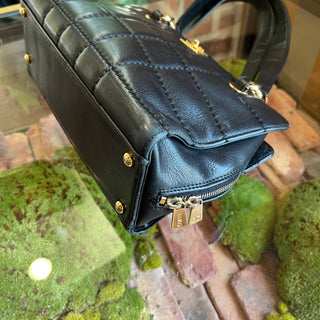 CHANEL Vintage Chocolate Bar Black Quilted Leather Tote Bag
