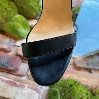 LOUBOUTIN Black Leather Strappy Heels SZ 39.5 (US SZ 9.5)