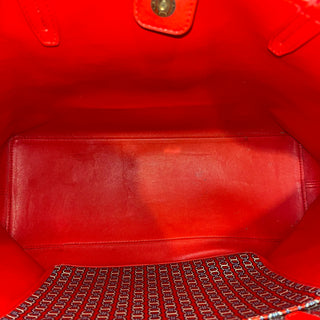 TORY BURCH Red Gemini Link Coated Canvas Tote