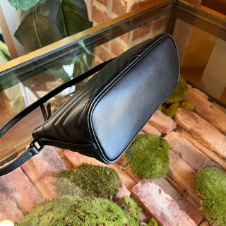 GUCCI Marmont Boat Black on Black Calfskin Shoulder Bag