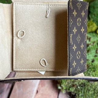 LOUIS VUITTON Small Brown Monogram Canvas Folding Jewelry Case