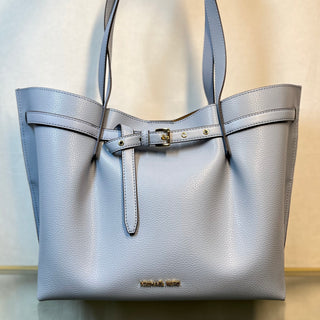 MICHAEL KORS Emilia Large Blue Pebbled Leather Tote Bag