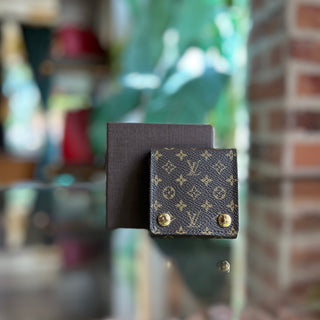 LOUIS VUITTON Mini Folding Monogram Canvas Brown Jewelry Case