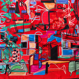 HERMES Modernisme Tropical Silk Scarf