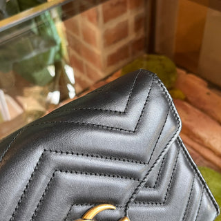 GUCCI Black Marmont Chevron Matelasse Crossbody