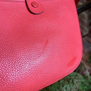 HERMES Evelyne PM III Bougainvillea Clemence Leather Crossbody Bag