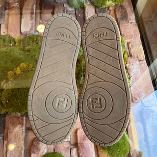 FENDI Beige Match Suede Leather Low Top Sneakers SZ41(11US)