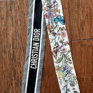 DIOR Mitzvah Multicolor Butterfly Floral Print Scarf