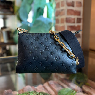 LOUIS VUITTON Coussin PM Black Monogram Embossed Leather Shoulder Bag