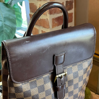 LOUIS VUITTON Soho Brown Damier Ebene Canvas Backpack