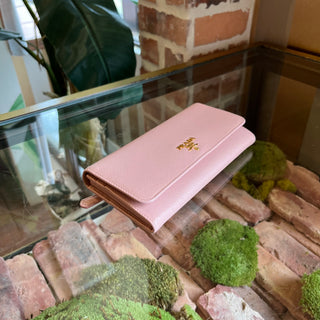 PRADA Pink Saffiano Leather Wallet