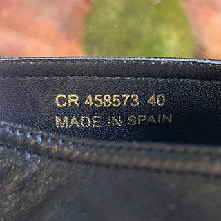 Saint Laurent YSL Black Lambskin Leather Espadrilles SZ 40 (US 10)