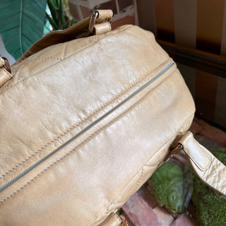 CHANEL Cloudy Bundle Beige Leather Bowler Bag