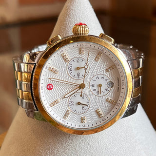 MICHELE Uptown Sapphire Crystal Chronograph Watch