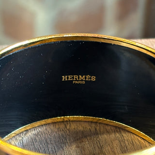 HERMES Coin Purse Enamel Extra Wide Bangle