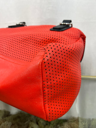 GIVENCHY Red Lambskin Perforated Leather Small Pandora Shoulder Bag