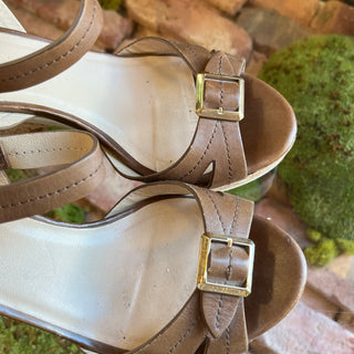 JIMMY CHOO Brown Leather Buckle Sandals SZ38(8US)