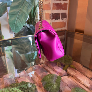 VERSACE Dark Fuchsia Quilted La Medusa Chain Crossbody