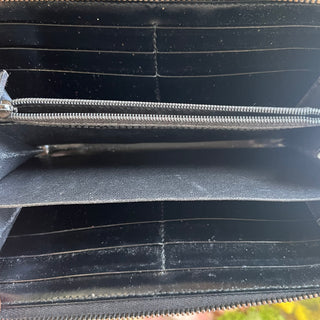 GUCCI Black Imprime Canvas Zip Around Wallet