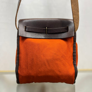 HERMES Red/Orange Canvas 2-in-1 Herbag TPM Crossbody