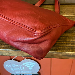 FENDI Red Leather Tote Bag