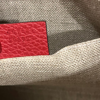 GUCCI Red Bamboo Leather Tassel Zippy Clutch