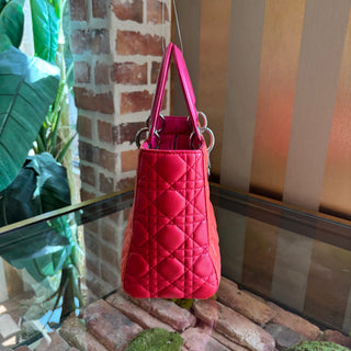DIOR Medium Orange Cannage Lady Dior