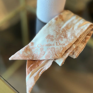 DIOR Mitzah White Toile de Jouy Sauvage Silk Scarf