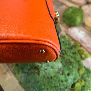 GUCCI Diana Mini Orange Leather Shoulder Bag