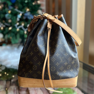 LOUIS VUITTON Noe Brown Monogram Canvas Bucket Bag