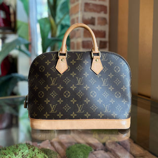 LOUIS VUITTON Alma PM Brown Monogram Canvas Vintage Satchel Bag
