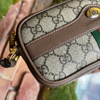GUCCI Beige Brown Vintage Ophidia GG Canvas Crossbody