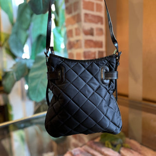 BURBERRY Black Quilted Nylon Messenger Bag