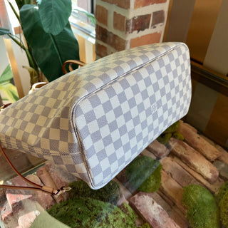 LOUIS VUITTON Neverfull MM Damier Azur Canvas Tote Bag