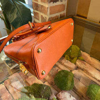 PRADA Promenade Orange Saffiano Lux Dome Top Handle
