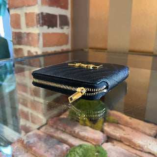 SAINT LAURENT Cassandre Matelassé Black Grain De Poudre Leather Wallet