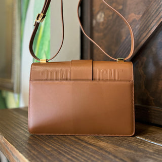 CHRISTIAN DIOR Montaigne 30 Flap Brown Calfskin Leather Shoulder Bag