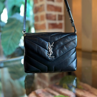 SAINT LAURENT Loulou Toy Quilted Black Calfskin Crossbody