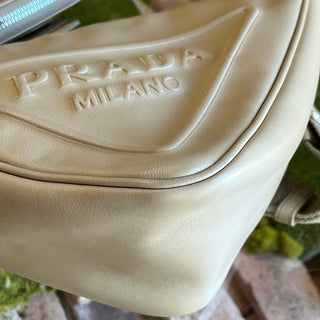 PRADA Small Triangle Logo Leather Zip Crossbody Bag