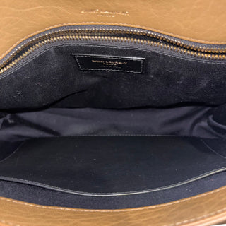 SAINT LAURENT Brown Grained Lambskin Leather Niki Shoulder bag