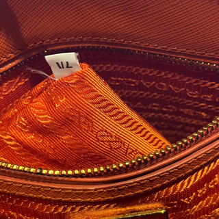 PRADA Promenade Orange Saffiano Lux Dome Top Handle