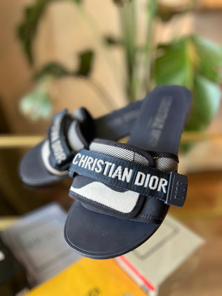 DIOR Dio(r)evlution Navy Blue Slides SZ 38