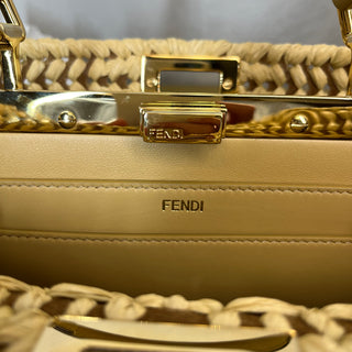 FENDI  Peekaboo IseeU Raffia Small