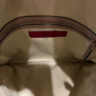 VALENTINO Zip Top Tote Beige w/ rockstuds