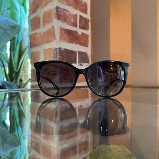 BURBERRY B4333-F Wide Black Acetate Cat Eye Sunglasses